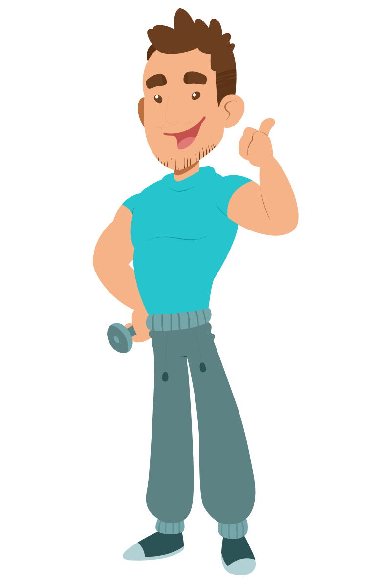 Illustration Sport- und Fitnesskauffrau / -mann